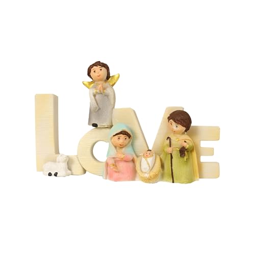 Spillbox Christmas Nativity Set|Joyful Holiday Décor|Holy Family|Nativity Scene Figurine|Manger Scene Christmas Indoor Decoration |Desktop Décor|Christmas Statue Ornaments for Home (13CM Love) - Image 5