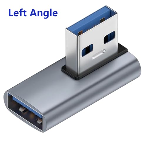 ETZIN 90 Degree USB Adapter Left Angle USB 3.1 Male to Female Extender USB A-A Direction Converter for PC, Laptop, USB A Charger, Power Bank and More - Image 2