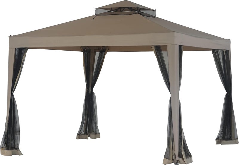 Sunjoy سنجوي Lgz098pst1b كشك مزدوج السقف مع شبكة للبعوض 10 × 10 - Image 1