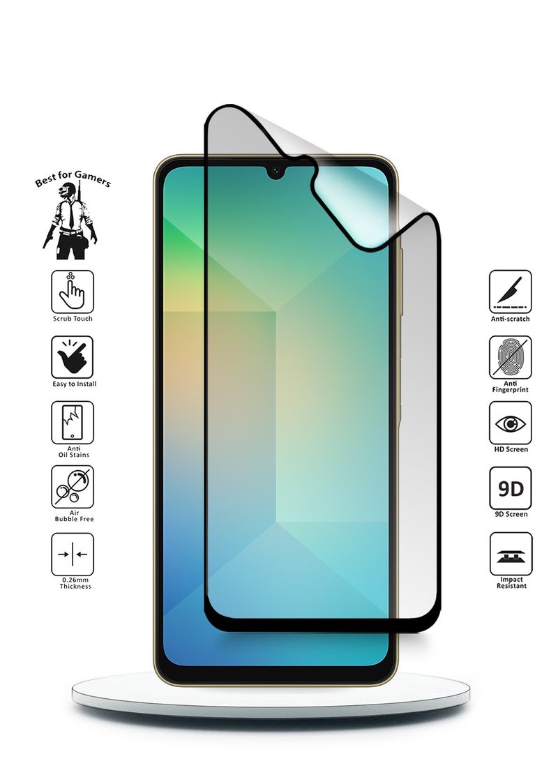 Wtech Samsung Galaxy A06 4G 2024 Nano Ceramic Full Glue Full Cover Matte Flexible Screen Protector (MSCNMN) - Clear/Black - Image 2