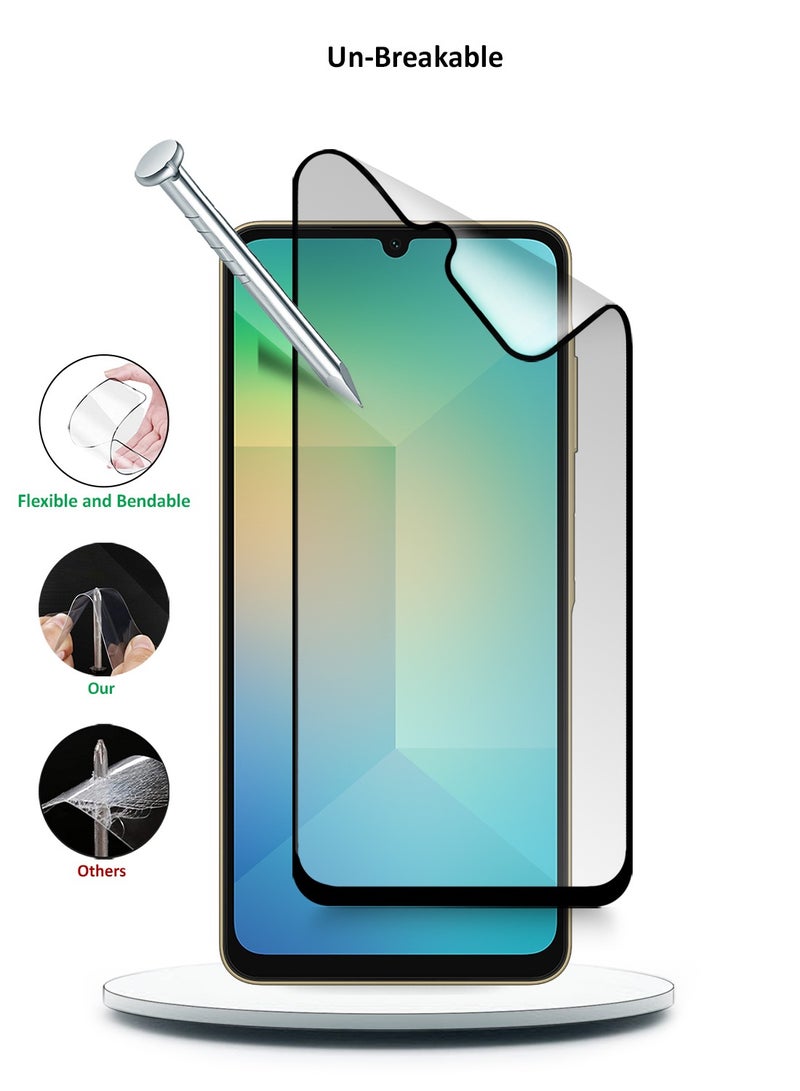 Wtech Samsung Galaxy A06 4G 2024 Nano Ceramic Full Glue Full Cover Matte Flexible Screen Protector (MSCNMN) - Clear/Black - Image 4