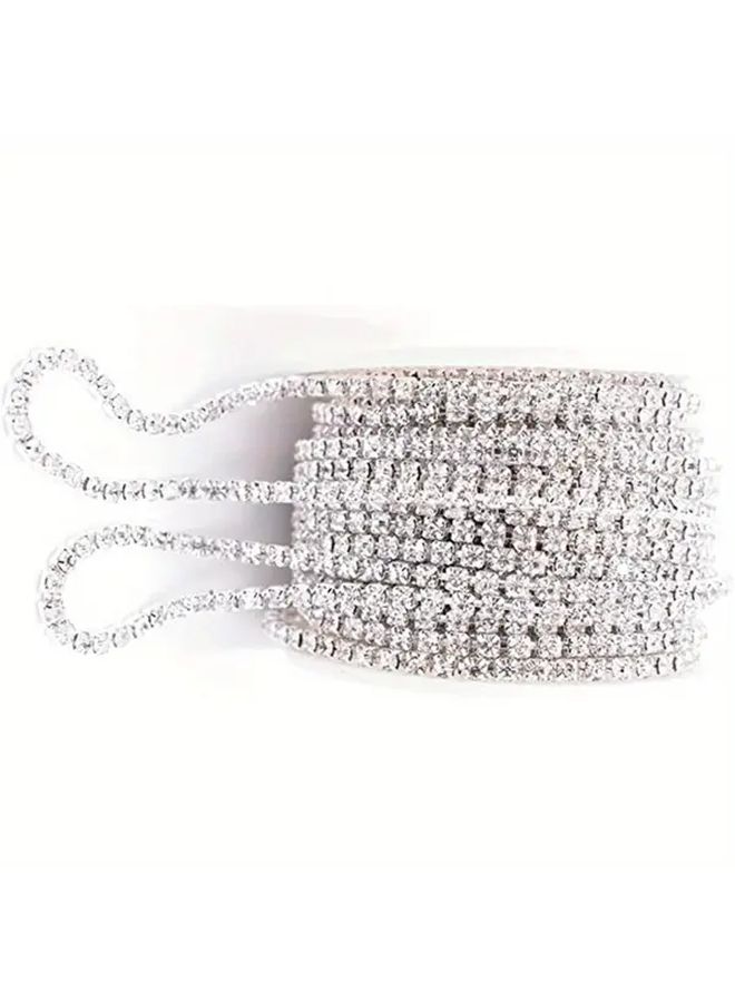 Crystal Rhinestone Chain Trim 10 Yards 2.5mm Bling Diamond Ribbon for Clothing Phone DIY Car Decoration Wedding Party Sewing Craft Sparkling Decorative Trim - Image 1