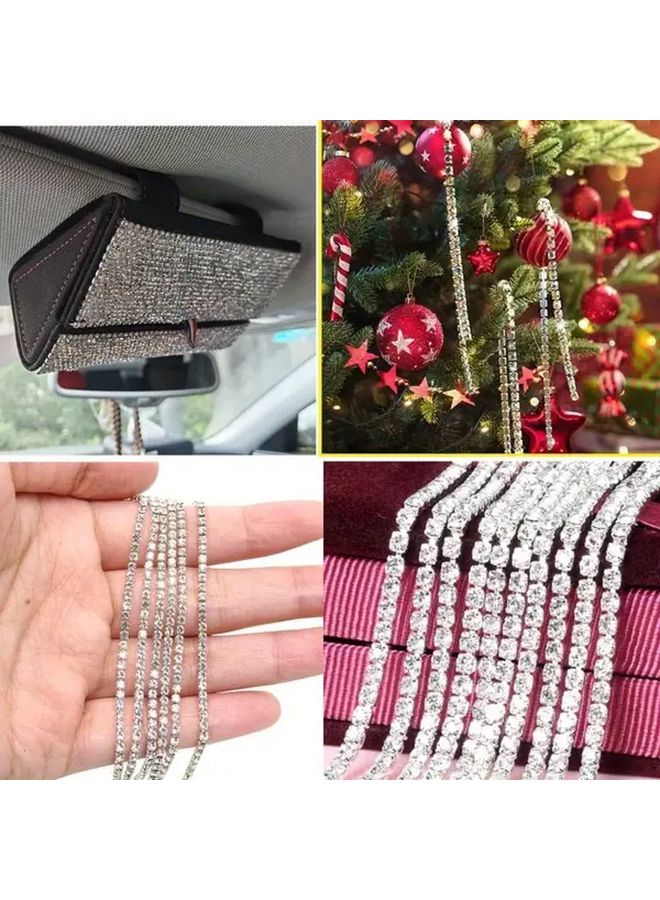 Crystal Rhinestone Chain Trim 10 Yards 2.5mm Bling Diamond Ribbon for Clothing Phone DIY Car Decoration Wedding Party Sewing Craft Sparkling Decorative Trim - Image 5
