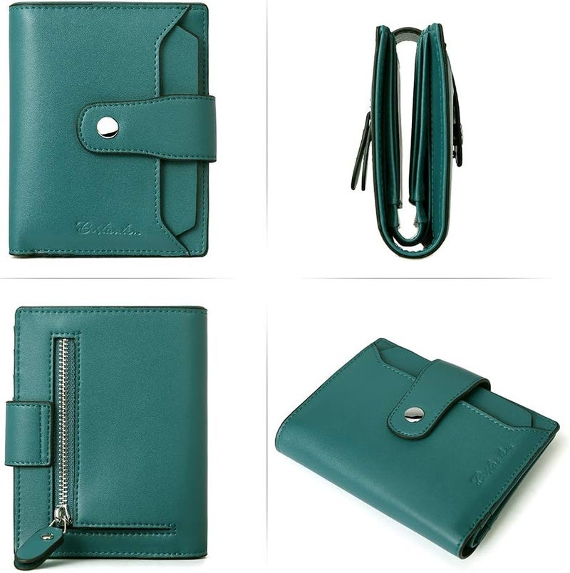 Bostanten Women Leather Wallet RFID Blocking Small Bifold Zipper Pocket Wallet Card Case Purse with ID Window - Image 3