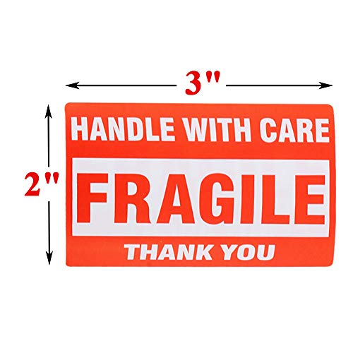 9527 Product 2'' x 3'' Fragile Stickers with Care Warning - Shipping Labels Stickers,500 Labels/Roll, 1 Roll - Image 2