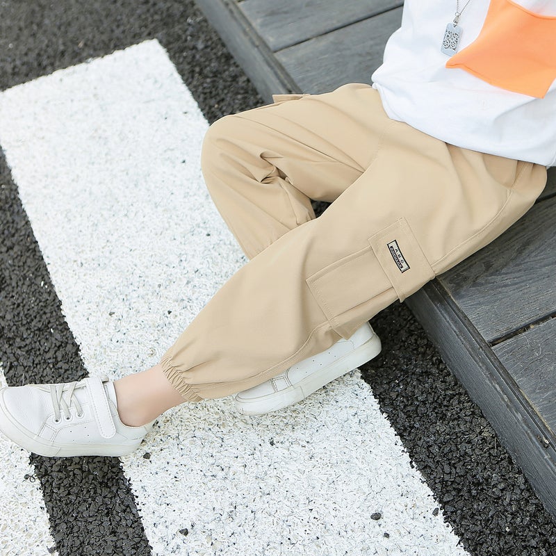 Children'S Spring, Autumn And Summer Cargo Pants, Boys And Girls Casual Pants, Small And Medium-Sized Kidsren'S Anti-Mosquito Pants, Korean Style Trendyy Pants - Image 3