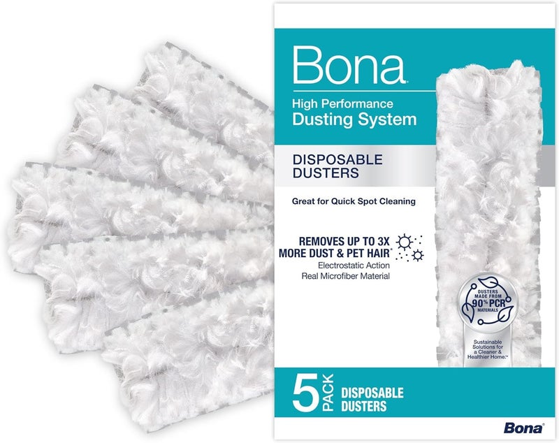 Bona Disposable Duster Refills - 5 Pack - High Performance Dusting System - Microfiber Dusters Remove Dust and Pet Hair for Quick Spot Cleaning - Image 1