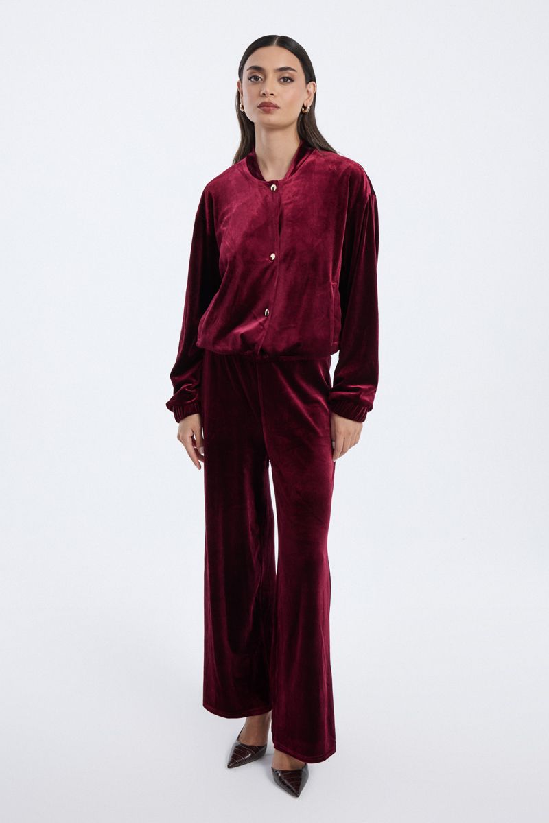 RINA velvet wide leg trousers - Image 1
