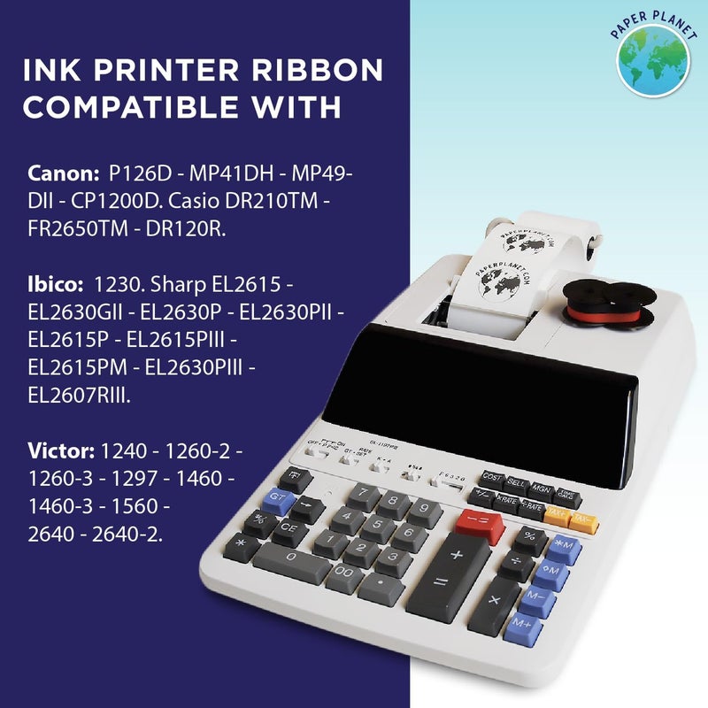 PaperPlanet Red and Black Printing Calculator Ribbons Compatible with GR24 by Paper Planet | Replacement Adding Machine Ink Ribbon Compatible with Sharp EL 1197PIII Adding Machine | 6 Pack - Image 3