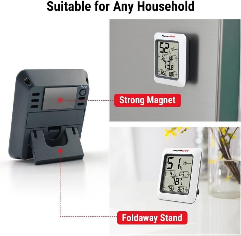 LABART ترمو برو TP50 مقياس رطوبة رقمي ومقياس حرارة داخلي ومقياس رطوبة مع مراقب درجة الحرارة - Image 3