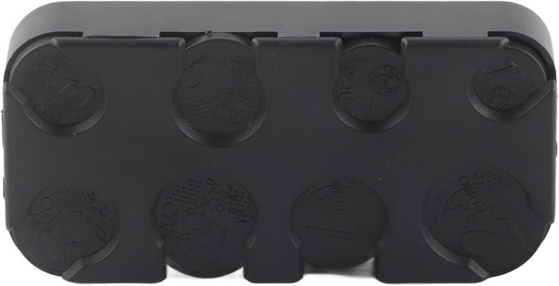 Premium Black Euro Holder Organizer Dispenser Box for Car Storage 1 2 5 10 20 50 Cent 1 2 Euro Compact Plastic Container 5.2x10x2.3cm Vehicle Accessory - Image 1