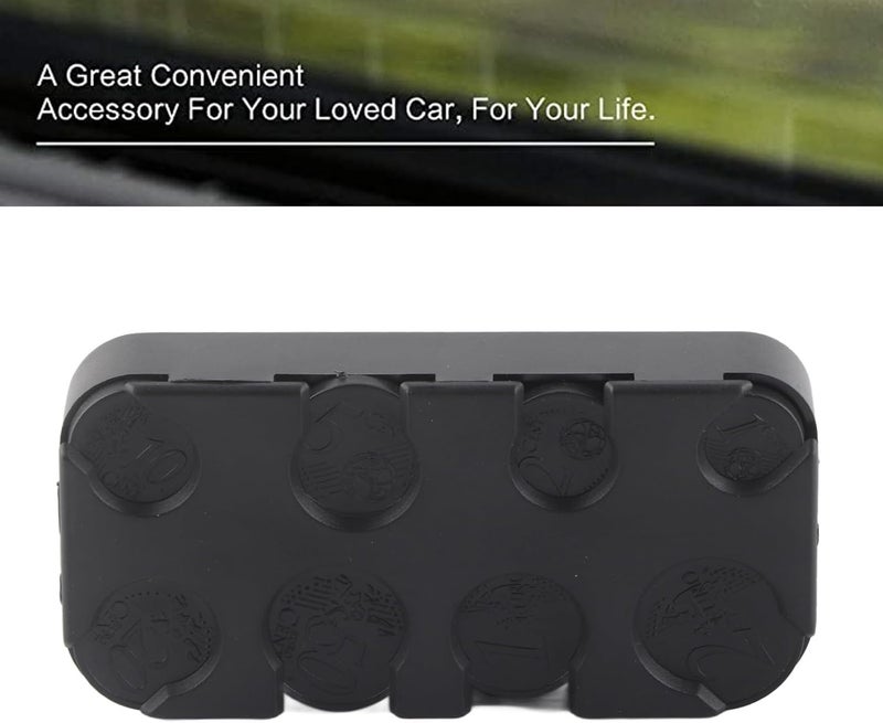 Premium Black Euro Holder Organizer Dispenser Box for Car Storage 1 2 5 10 20 50 Cent 1 2 Euro Compact Plastic Container 5.2x10x2.3cm Vehicle Accessory - Image 3