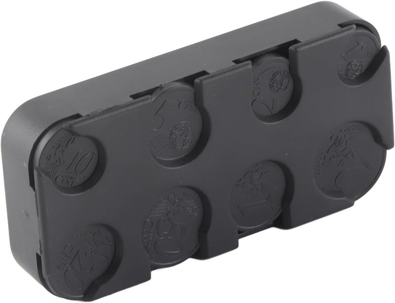 Premium Black Euro Holder Organizer Dispenser Box for Car Storage 1 2 5 10 20 50 Cent 1 2 Euro Compact Plastic Container 5.2x10x2.3cm Vehicle Accessory - Image 4