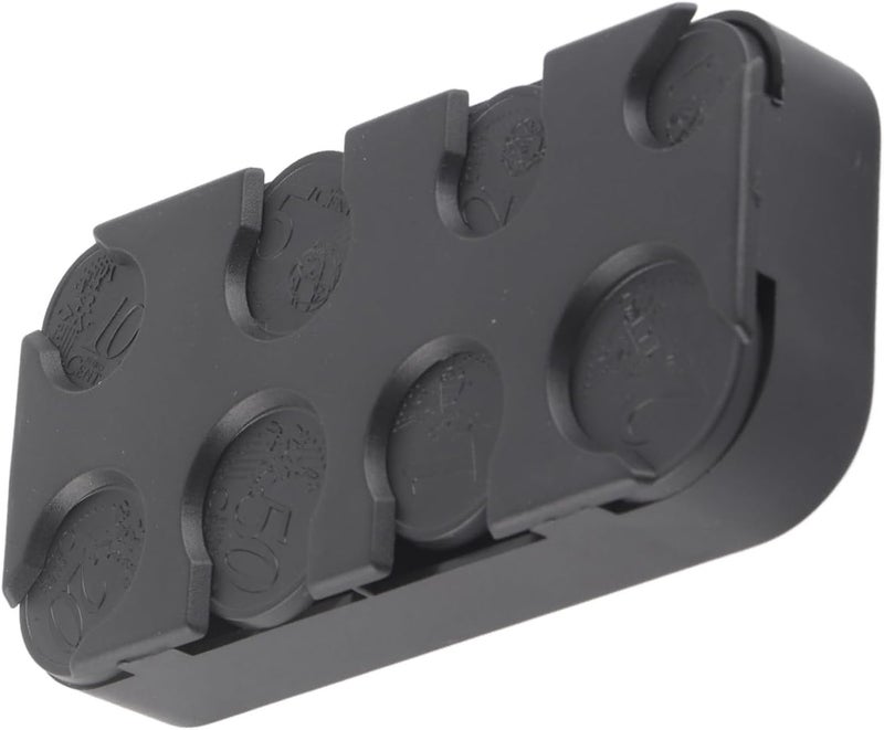 Premium Black Euro Holder Organizer Dispenser Box for Car Storage 1 2 5 10 20 50 Cent 1 2 Euro Compact Plastic Container 5.2x10x2.3cm Vehicle Accessory - Image 2