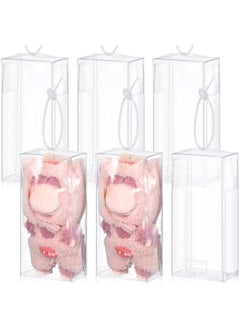 6 Pcs Clear Figure Display Bag Compatible with Labubu Protective Cover Figures Storage Bag Compatible with Labubu Clear Bag Keychain Protective Case Dustproof Collectibles Case for Dolls
