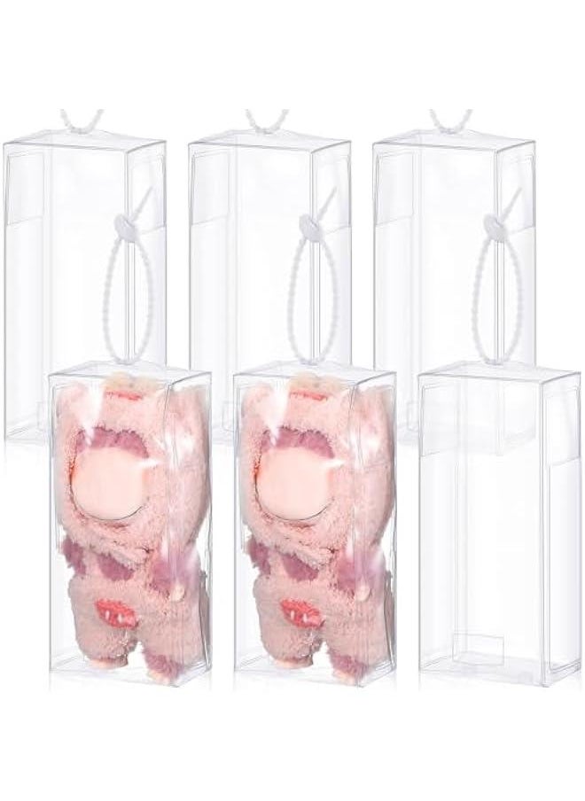 Arabest 6 Pcs Clear Figure Display Bag Compatible with Labubu Protective Cover Figures Storage Bag Compatible with Labubu Clear Bag Keychain Protective Case Dustproof Collectibles Case for Dolls  - Image 1