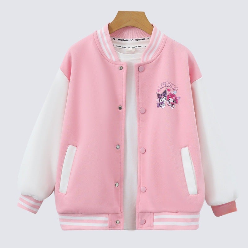 Girls Casual Baseball Jacket Spring Autumn Outfit Black  - Image 5