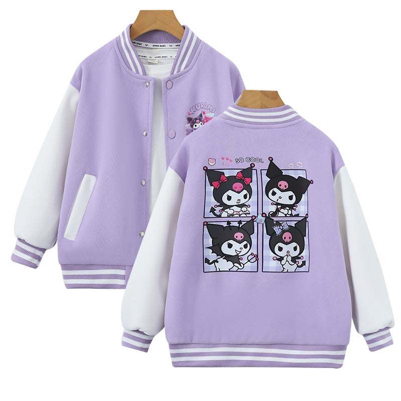 Girls Casual Baseball Jacket Spring Autumn Outfit Black  - Image 4