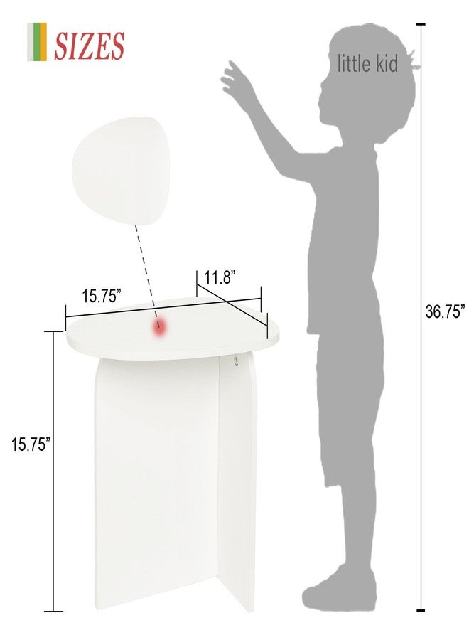 AWASEN White Side Table, Small Triangle End Table Living Room, Modern Accent Table with Unique Tabletop, Mini Bedside Table for Small Spaces, White - Image 3