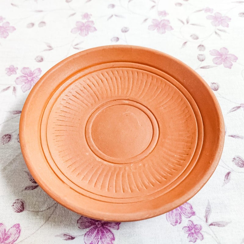 RKD Enterprise Handcrafted Terracotta Clay Tea Cups Set | Eco-Friendly Kulhad for Chai, Coffee & Milk | Indian Earthenware Cup Set with Saucers | Handmade Mud Cups for Home, Café & Gifting (Set of 4) - Image 4