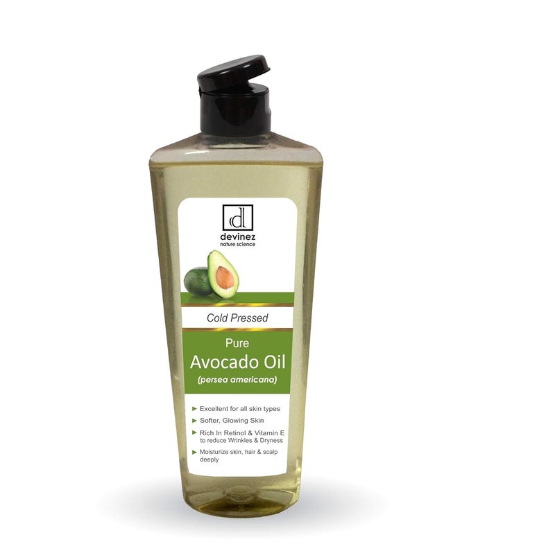 Devinez Avocado Cold Pressed Oil 250ml 100 Pure Natural Undiluted for Hair Skin Care Reduces Inflammation Itching Accelerates Wound Healing - Image 1