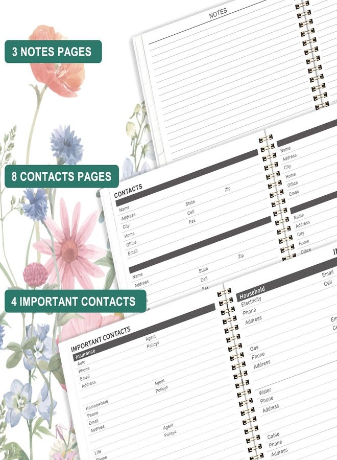 Planrage 2026-2029 Monthly Planner - 3 year planner 2026-2029, Jul. 2026 - Jun. 2029, 3 Year Calendar 2026-2027-2028 monthly planner, 9" x 11", 36 Month Calendar with Colourful Tabs + Back Pocket - Flowers - Image 4