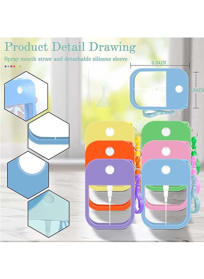 6PCS 38ML Portable Card Spray Bottle, Refillable Plastic Perfume Bottle Moisturizing Sprayer Box, Slim Design Empty Bottle Travel Accessories (Colorful) - Image 2