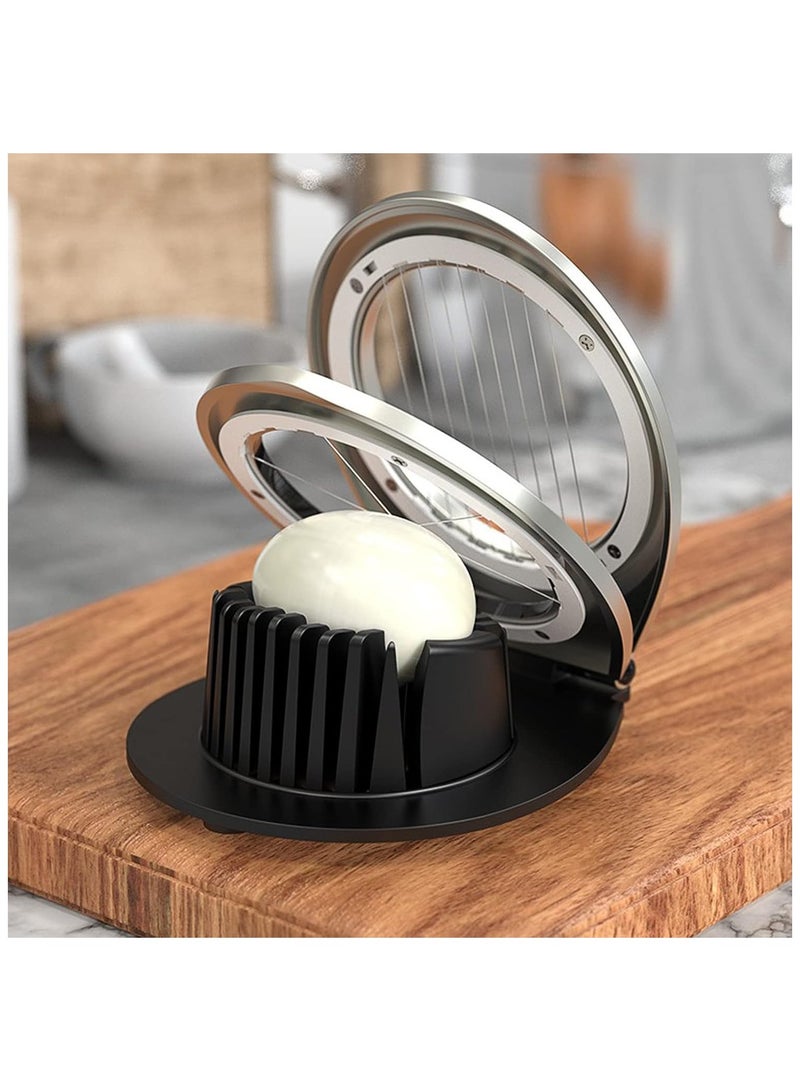 قطاعة بيض متعددة الوظائف من الستانلس ستيل لتقطيع البيض المسلوق شرائح شديدة التحمل - Image 1