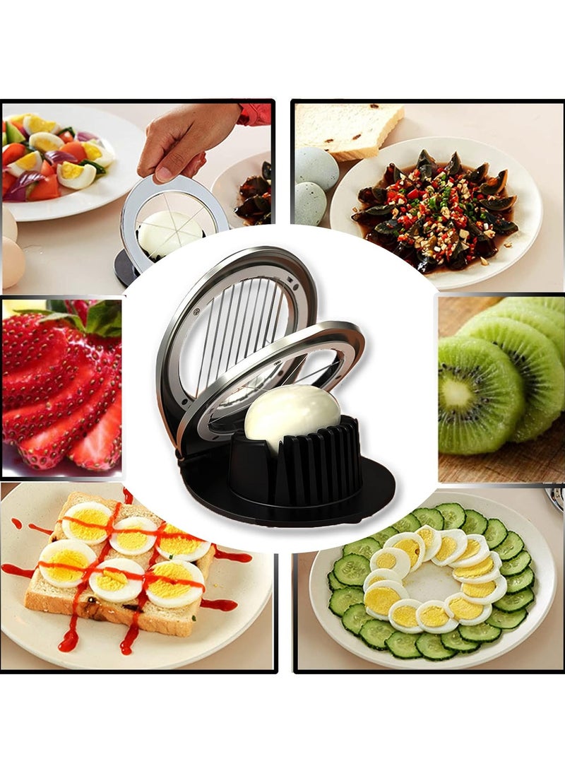 قطاعة بيض متعددة الوظائف من الستانلس ستيل لتقطيع البيض المسلوق شرائح شديدة التحمل - Image 3