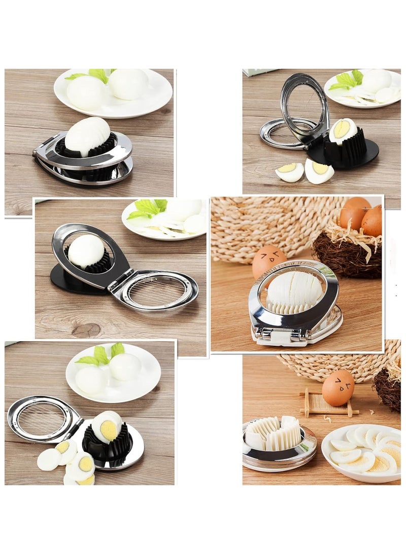 قطاعة بيض متعددة الوظائف من الستانلس ستيل لتقطيع البيض المسلوق شرائح شديدة التحمل - Image 4