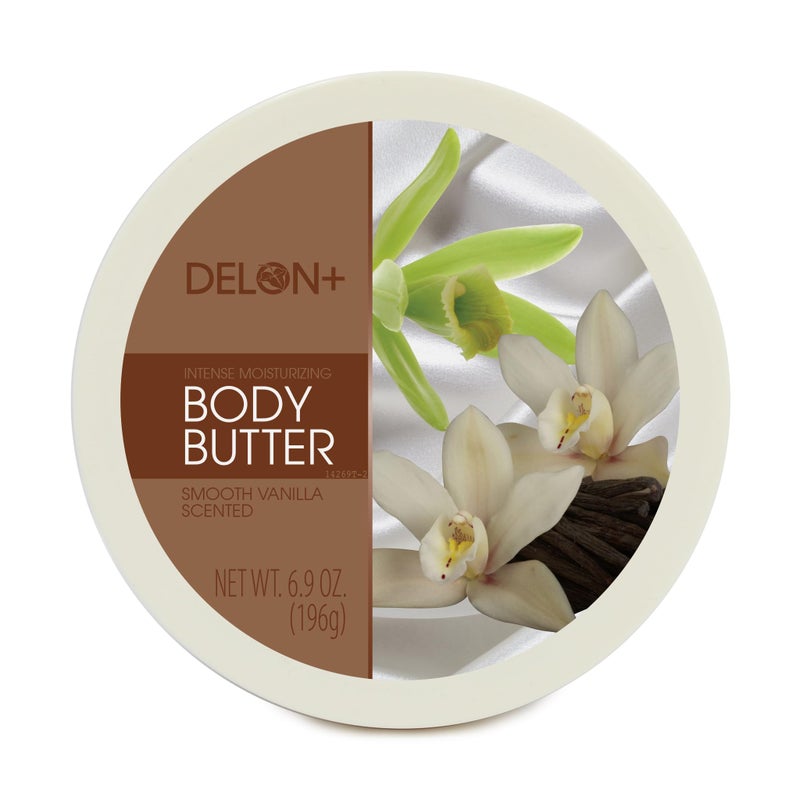 DELON Intense Moisturizing Body Butter, Smooth Vanilla with Shea Butter, 6.9 oz - Image 1
