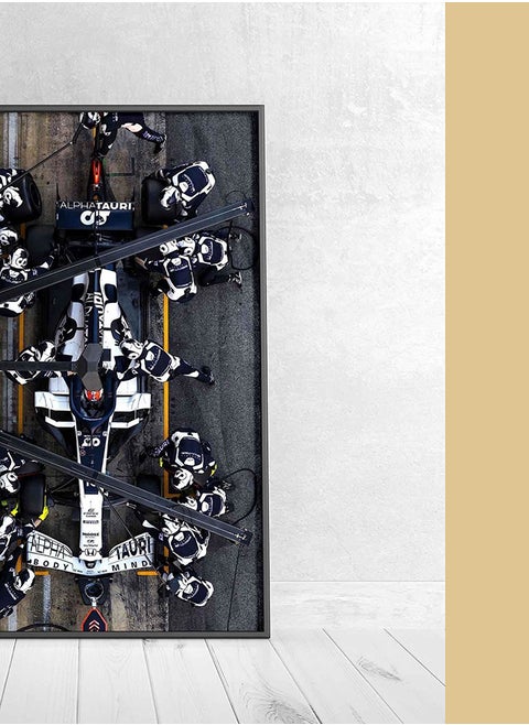 (Assembly frame) Pierre Gasly poster print - Formula 1 F1 Alpha Tauri Monza win car Canvas Wall art - F1 gift idea