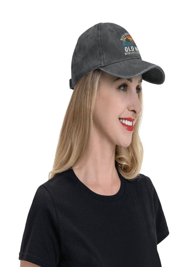 Sefgaen Pickleball Hat Never Underestimate an Old Man with A Pickleball Paddle Hat for Women Baseball Cap Cool Caps Black - Image 5