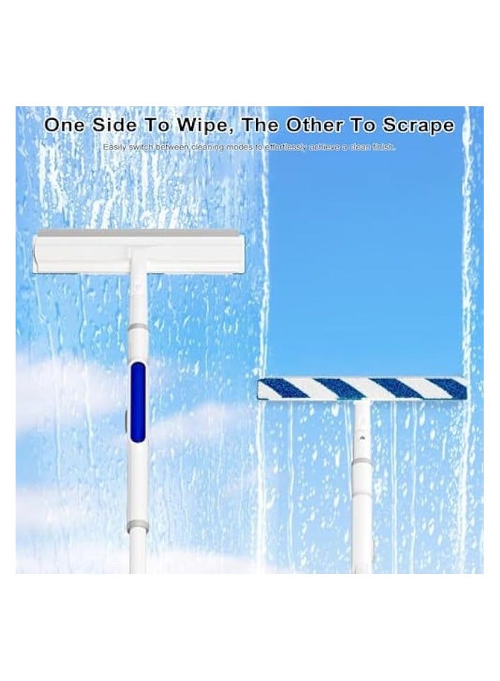 erorex Window Cleaner, Extendable 2 In 1 Window Squeegee with Spray, Double Sided Window Cleaning Tool with 3 Microfiber Pads for Shower Glass Door, Car Windshield - Image 4