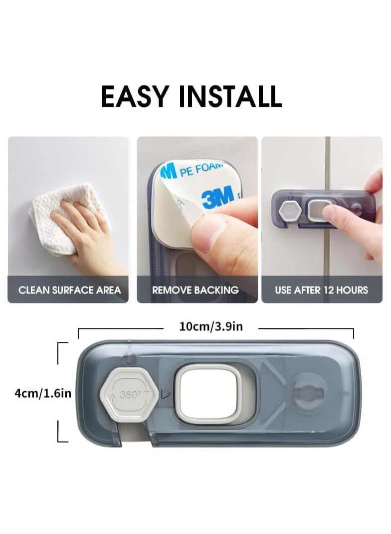 5 Pcs Fridge Locks for Toddlers, Child Proof Refrigerator Lock Baby Safety Cabinet Locks for Fridge, Cabinets, Freezer Apply to Max 1"(25mm) Sealing Strip (Clear) - Image 5
