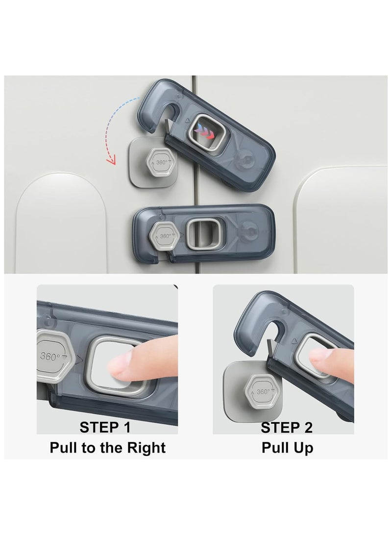5 Pcs Fridge Locks for Toddlers, Child Proof Refrigerator Lock Baby Safety Cabinet Locks for Fridge, Cabinets, Freezer Apply to Max 1"(25mm) Sealing Strip (Clear) - Image 2