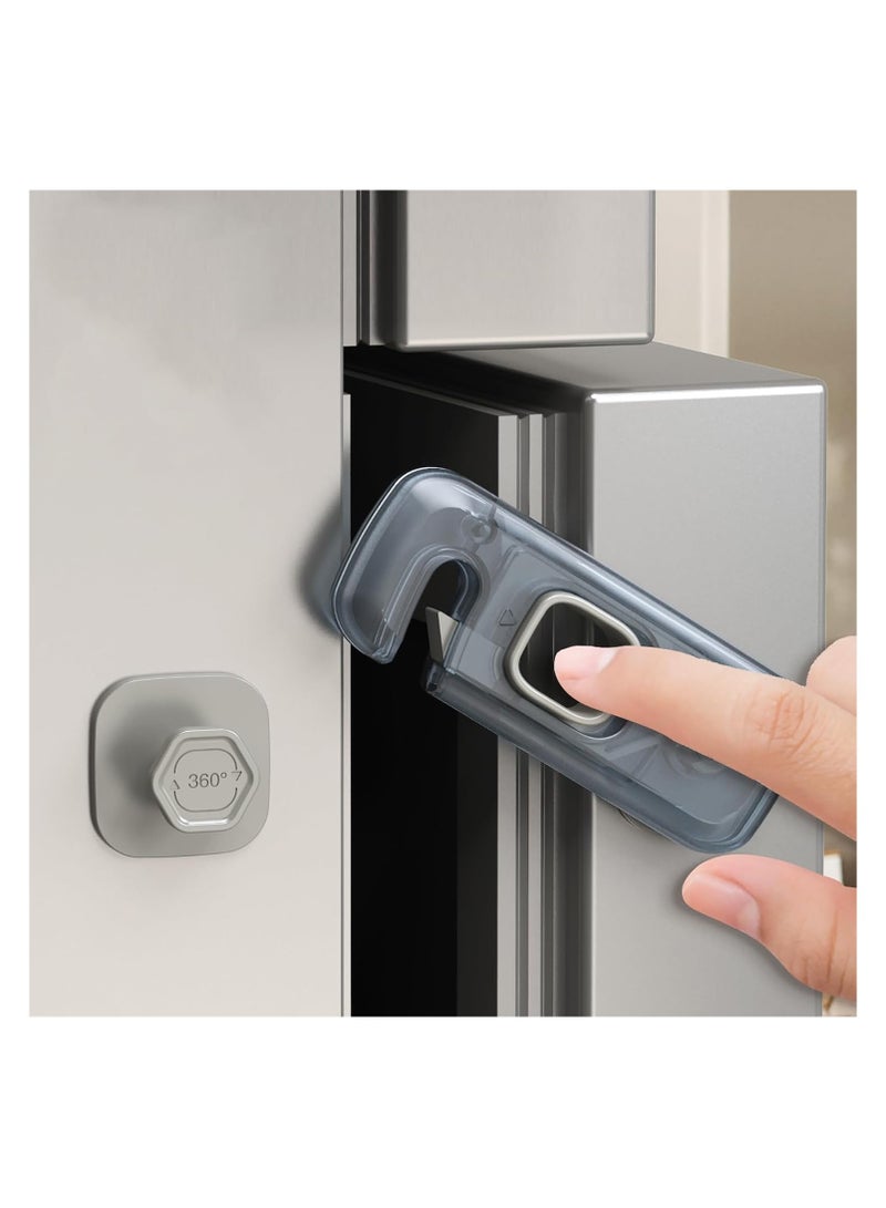 5 Pcs Fridge Locks for Toddlers, Child Proof Refrigerator Lock Baby Safety Cabinet Locks for Fridge, Cabinets, Freezer Apply to Max 1"(25mm) Sealing Strip (Clear) - Image 3