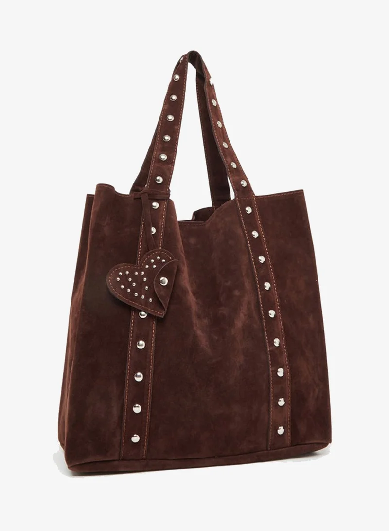 Styli Styli Studded Suede Look Handbag