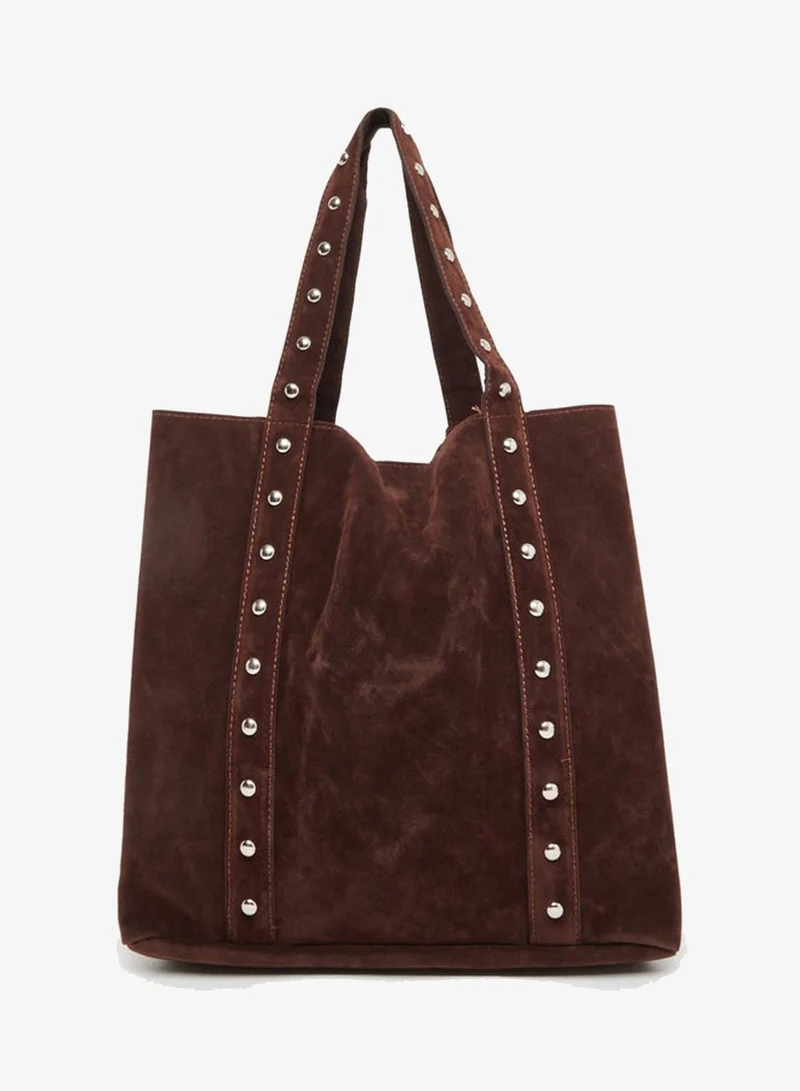 Styli Styli Studded Suede Look Handbag
