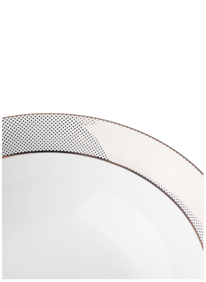 Dania Large bowl for salad, soup and all purposes, made of pure porcelain with gold decoration, size 22 cm  - Image 2
