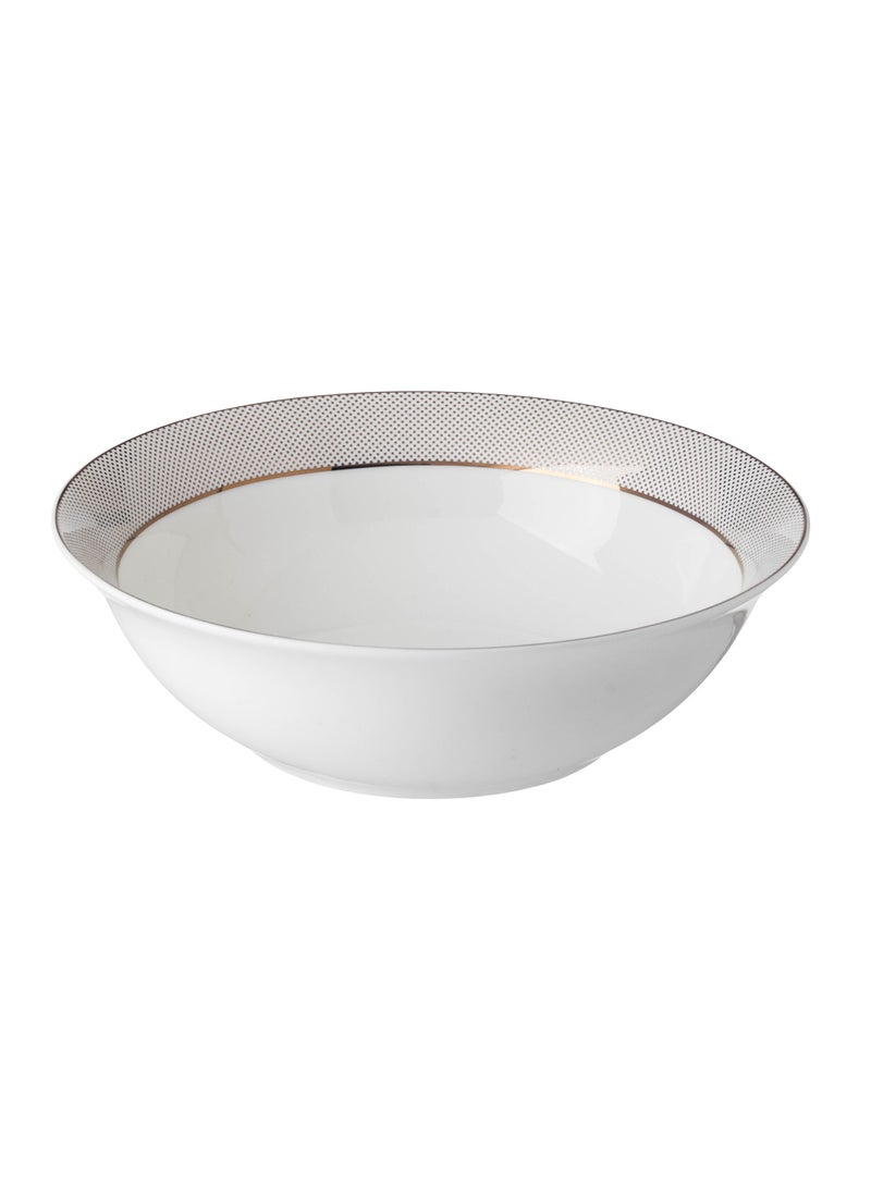 Dania Large bowl for salad, soup and all purposes, made of pure porcelain with gold decoration, size 22 cm  - Image 1