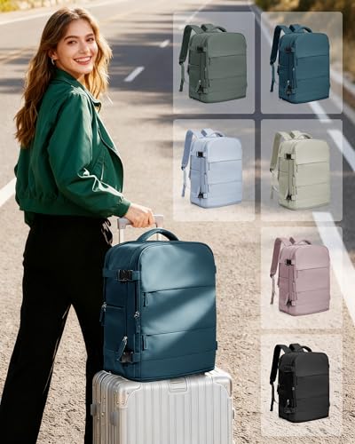 coowoz Travel Backpack Carry On for Women Man Gym Backpack with Laptop Compartment Mochila de Viaje Teacher Personal Item Backpacks Airplane Accessories Must Haves Peacock Blue20L - Image 3