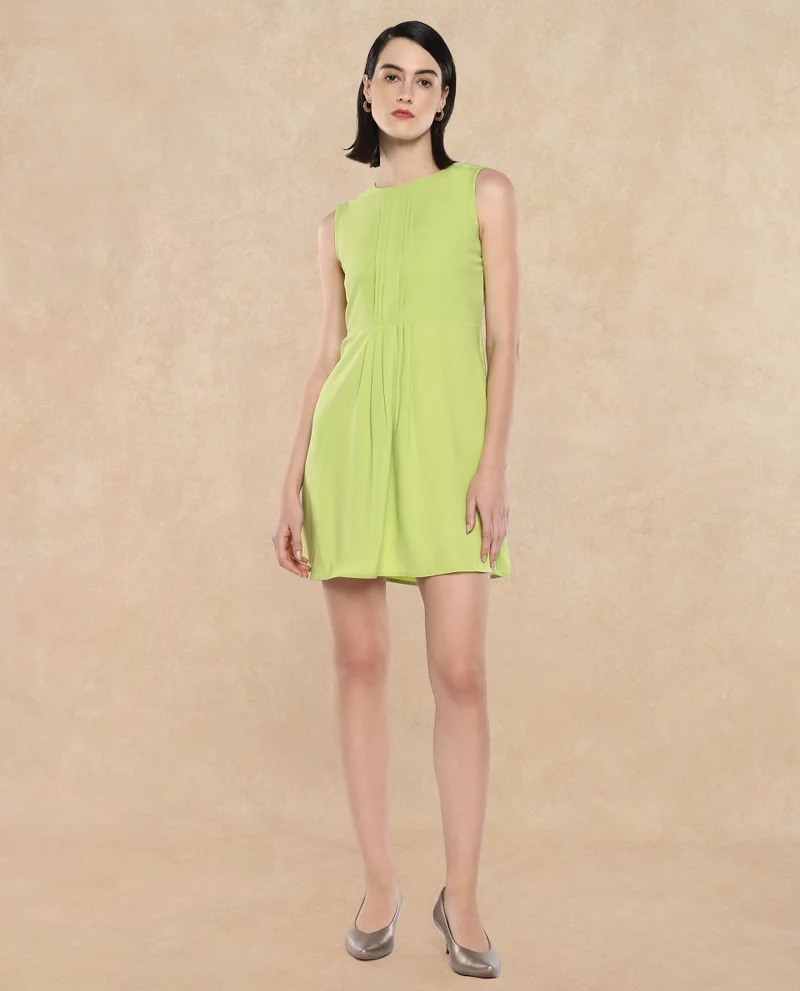 Rareism Women's Sleeveless Plain Mini Dress