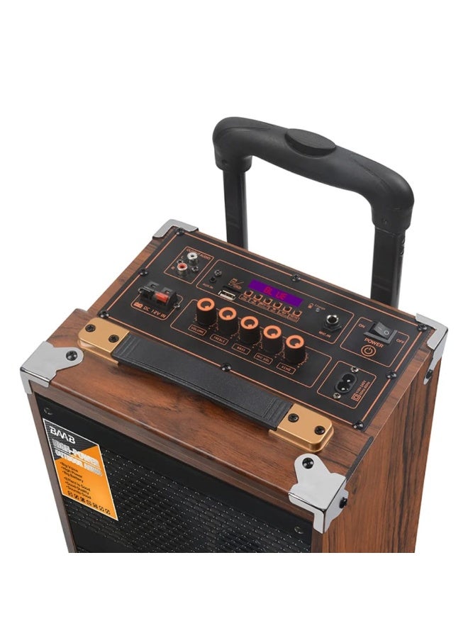 ماركة غير محددة مكبر صوت B-Q8 ترولي بلوتوث مع ميكروفون لاسلكي، مكبر صوت خارجي مقاس 8 بوصات - Image 4