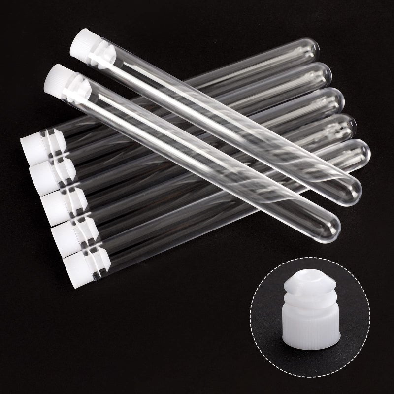 SUPERLELE 48 Pack Plastic Test Tubes with Caps, 16x150mm(25ml) Plastic Tubes for Plants, Lash Wands, Party Supplies, Scientific Experiments - Image 3