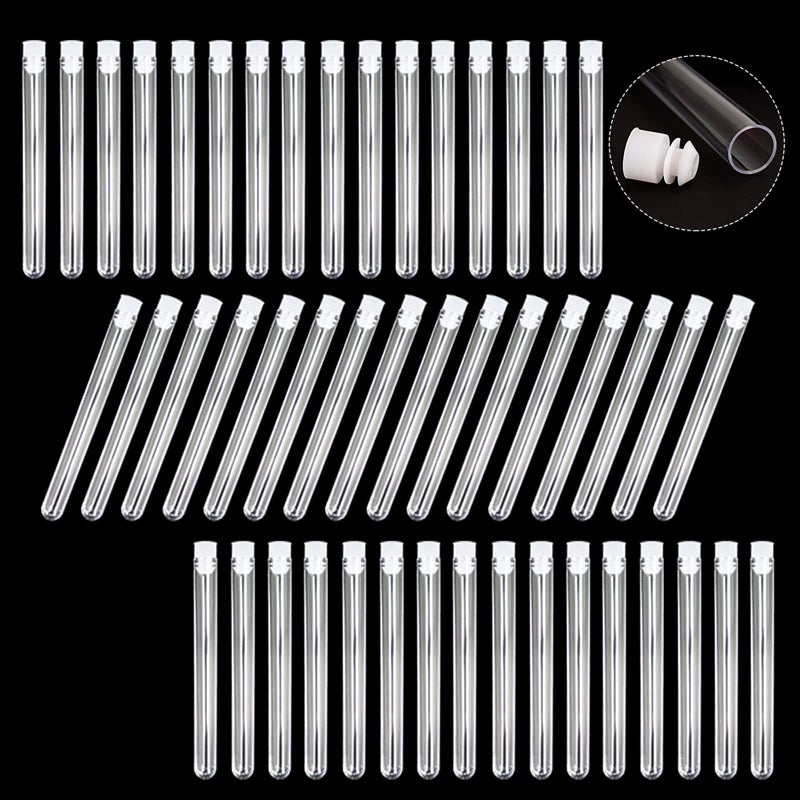 SUPERLELE 48 Pack Plastic Test Tubes with Caps, 16x150mm(25ml) Plastic Tubes for Plants, Lash Wands, Party Supplies, Scientific Experiments - Image 2