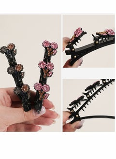 SYOSI Braided Hair Clips for Girls Sparkling Crystal Stone Braided Hair Clips for Women Rsvelte Hair Clip Cherry Braided Hair Clips for Girls with Rhinestones Fine or Thick Hair  - Image 2
