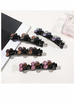 SYOSI Braided Hair Clips for Girls Sparkling Crystal Stone Braided Hair Clips for Women Rsvelte Hair Clip Cherry Braided Hair Clips for Girls with Rhinestones Fine or Thick Hair  - Image 4