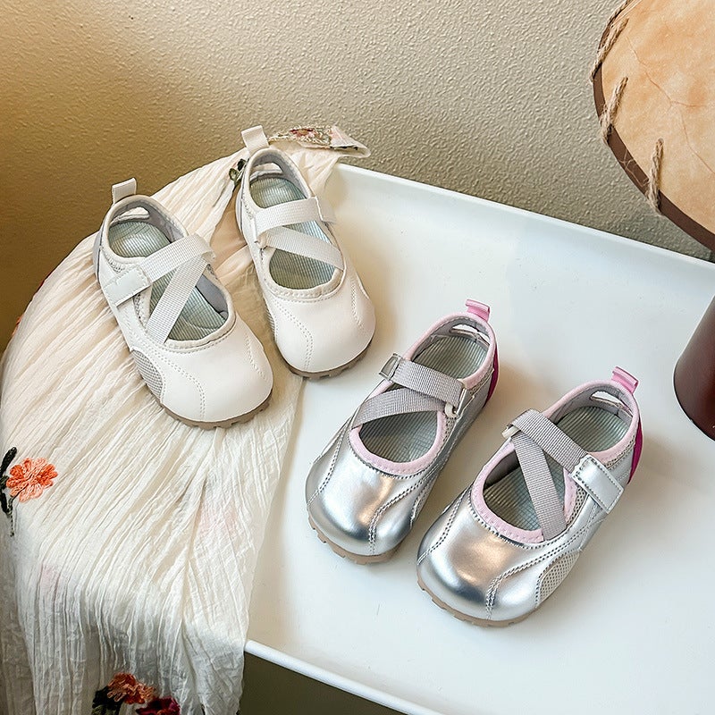 Girls Mary Jane Sneakers 2025 Spring & Fall New Kidsren'S Shallow Ballet Shoes Baby Soft Sole Big Kidsren'S Puff Shoes - Image 2