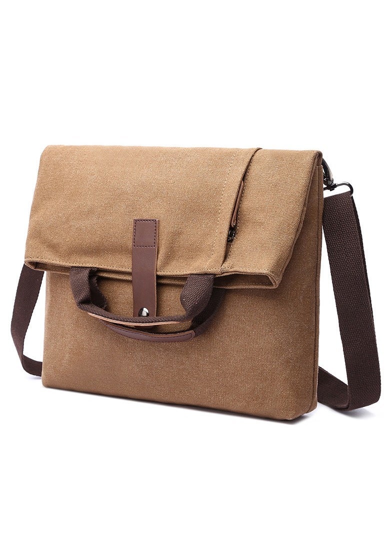 FANDARE Canvas Shoulder Bags Retro Handbag Business Satchel Crossbody Messenger Bag for 12.9 Inch Laptop Men Women Travel Commuter Work Briefcase - Image 1